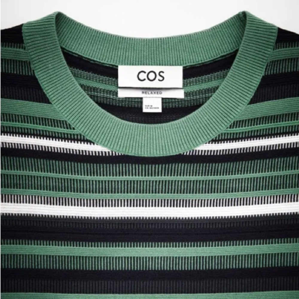 COS Jacquard Knit Cotton Stripe T-Shirt S